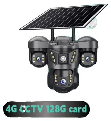 Immagine prodotto di Telecamera di sorveglianza, visione a 360°, connettività 4G, scheda 4G CCTV da 128 GB