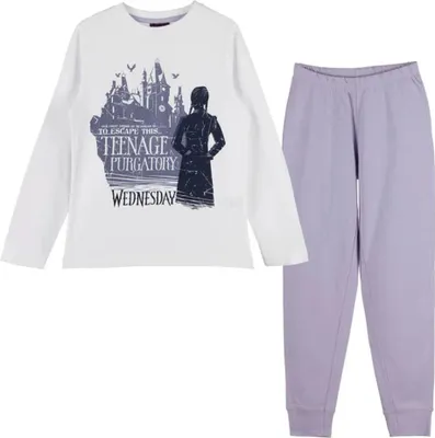 Produktbild von Adams Wednesday Mädchen Schlafanzug Pyjama Nachtwäsche – Weiß / 110/116