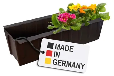 Produktbild von BURI Euro-Paletten Blumenkasten | 37,3cm Braun | Pflanzkasten für Europalette Palette | Balkonkasten | Blumentopf | aus stabilen Kunststoff | Germany