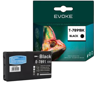 Obrázek produktu pro Kompatibilní inkoustové kazety Evoke pro tiskárny Epson C13T789140 T7891, černá barva, objem 70 ml, výtisk až 4300 stran, vhodné pro modely WorkForce Pro WF-5110DW, 5190DW, 5620DWF, 5690DWF