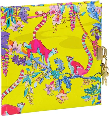 Produktbild von Tagebuch Wild Life Lemurs, 16,5 × 16,5 cm, 96 weiße Seiten, Schloss, Goldprägung