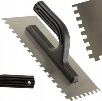 Produktbild von Fassadenkelle Glättekelle Metall FEINZ - 8x8 cm - Stahl - Zähnig - Robuste Konstruktion - Hohe Qualität
