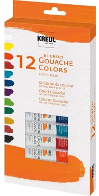 Produktbild von Kreul el Greco Gouachefarben Tuben Set 12 x 12 ml