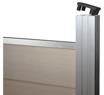Produktbild von Belladoor WPC Pfosten Silber 180 cm, Zaunbohlenpfosten 6,8 x 6,8 cm, langlebig witterungsbeständig, pflegeleicht, UV beständig, zum Einbetonieren oder Aufschrauben