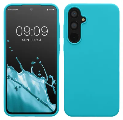Image de Étui pour téléphone portable kwmobile pour Samsung Galaxy A55 5G - Étui en silicone - Recharge sans fil - Coque de protection « Cool Glacier »