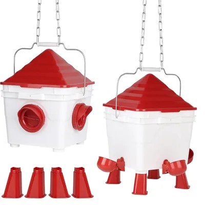 Produktbild von Trink- und Futterautomat für Hühner - 7 Liter Wasser, 8 kg Futter