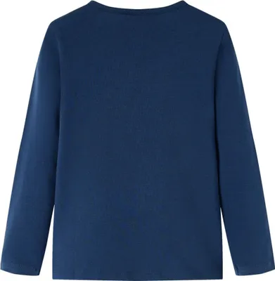 Image de vidaXL T-shirt manches longues enfant bleu marine 116