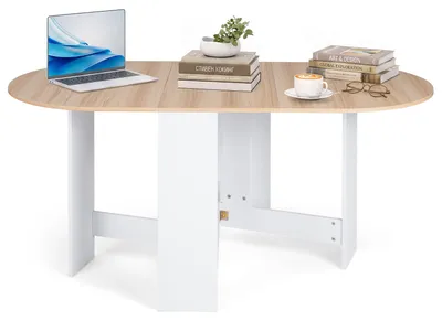 Produktbild von COSTWAY Esstisch klappbar, Küchentisch für 4-6 Personen, Esszimmertisch | Klapptisch bis 60 kg belastbar, für kleine Räume, 163 x 80 x 75 cm