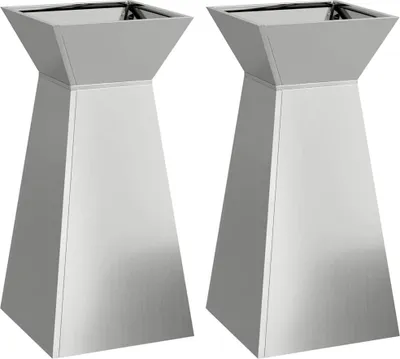 Immagine prodotto di vidaXL Vasi a colonna, 2 pezzi, argento, 35 x 35 x 73 cm, acciaio zincato
