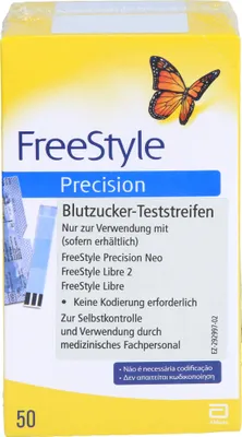 Produktbild von Freestyle Precision Emra Blutzucker-Teststreifen ohne Codieren, 100 St TTR