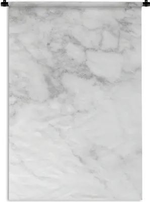 Produktbild von MuchoWow® Wandteppich Wandbehang Marmor - Weiß - Grau - Luxus - Marmoroptik - Stein 90x135 cm Tapisserie Dekoration Wandtuch - Baumwolle - Wandskulptur