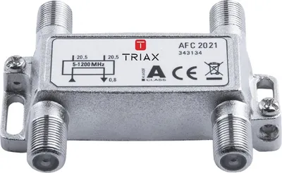Zdjęcie produktu dla Triax AFC 2021, 75 Ω, 5 - 1218 MHz, Srebrny, Żeńska, 0,8 dB, 1 szt.