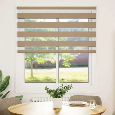 Productafbeelding van vidaXL Dubbele rolgordijn, zandbruin, 130x150 cm, stofbreedte 125,9 cm, polyester