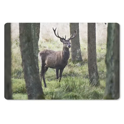 Produktbild von MuchoWow® Mauspad Mousepad Hirsche - Bäume - Gras 27x18 cm - Mousepads - Maus Mat - Pad - Mausunterlage - Büroartikel - Desk Matten