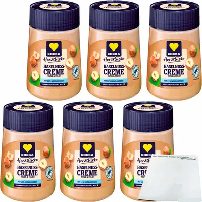 Produktbild von Haselnuss-Creme 6er Pack (6x400g Glas) + usy Block