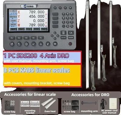 Immagine prodotto di dRO LCD a 4 assi, risoluzione ad alta precisione, applicazione versatile, design resistente, DRO SET 4 da 5um