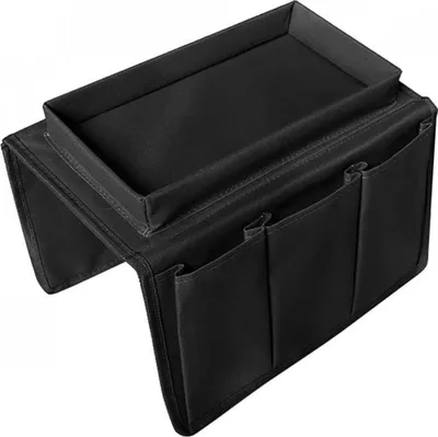 Produktbild von Sofa-Armlehnen-Organizer mit Getränkehalter, Ablage für Fernbedienung, Handy, Tablet, Zeitschriften und Bücher