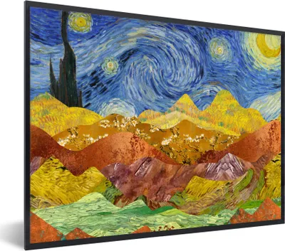 Produktbild von MuchoWow® Gerahmtes Poster Van Gogh - Alte Meister - Malerei 80x60 cm - Poster mit Schwarzem Bilderrahmen Wandposter Rahmen Foto Bilder - Schwarzem - Mit Gestell