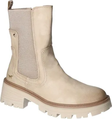 Produktbild von Mustang Damen Chelsea Boots Stiefelette Reißverschluss Stretch 1469-501, Größe:41 EU, Farbe:Beige
