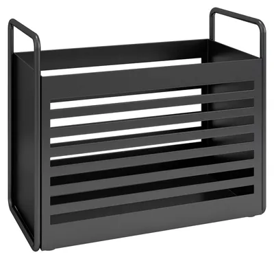 Zeitschriftenhalter aus Metall, stehend, 28,4x12,4x23,3 cm, schwarz