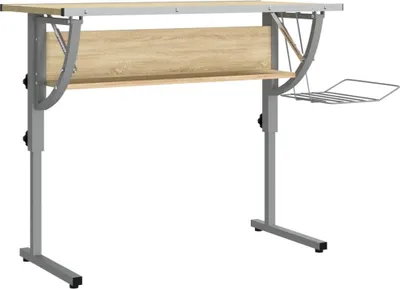 Produktbild von vidaXL Basteltisch Sonoma Eiche & Grau 110x53x(58-87) cm Holzwerkstoff