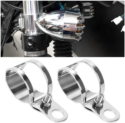 Obrázok produktu pre Držiaky smeroviek na motocykel, sada 2 ks, 28–36 mm, strieborné