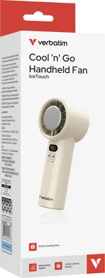 Imagen del producto de Ventilador portátil Verbatim Cool'n'Go Ice Touch, blanco/plateado, modelo 32343