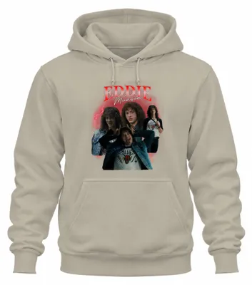 Produktbild von Eddie Munson Hellfire Club Stranger Metal Geschenk Hoodie Kapuzenpullover, Natur, XXL