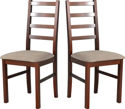 Produktbild von Esszimmerstuhl, Holz Eiche Massiv Stuhl Stühle Küchenstuhl - Set 2x Nilo 8 , nussbaum