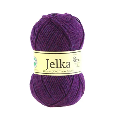 Produktbild von 50g Strickgarn Jelka m. 28% Wolle veredelt, Strickwolle, Farbauswahl, Farbe:aubergine