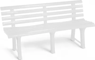 Produktbild von 3.12 Gartenbank ORCHIDEA aus Kunststoff - ca. 145 x 49 x 74 cm - Farbe: Weiß