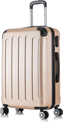 Produktbild von Flexot® F-2045 Koffer Reisekoffer Hartschale Hardcase Doppeltragegriff mit Zahlenschloss Gr. L Farbe Gold