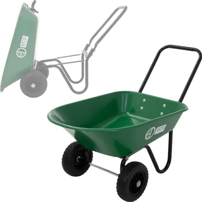 Produktbild von ECD Germany Schubkarrenwagen 78L, Gartenkarre mit Kippfunktion Bauschubkarre mit Stahlrahmen 2x PolyurethanReifen & PP-Wanne 100 kg Tragkraft Gartenschubkarre