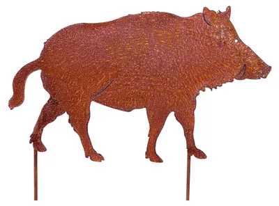 Produktbild von Gartenstecker Wildschwein aus Metall in Rostoptik, 61 cm