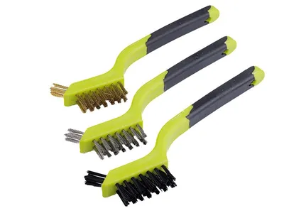 Immagine prodotto di Set di 3 spazzole - nylon, ottone, acciaio inox