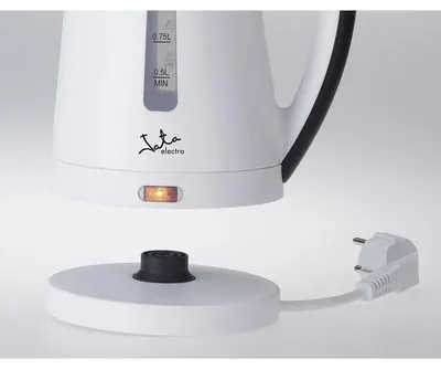 Image de JATA Kettle blanc noir 2200 W acier inoxydable acier plastique 1 L