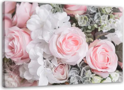 Produktbild von Leinwandbild rosa rosen 90x60 cm Feeby rosa wandbild bereit zum aufhängen