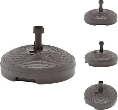 Immagine prodotto di vidaXL Supporto per ombrellone sabbia/acqua 20 L marrone in plastica rattan - Supporto per ombrellone