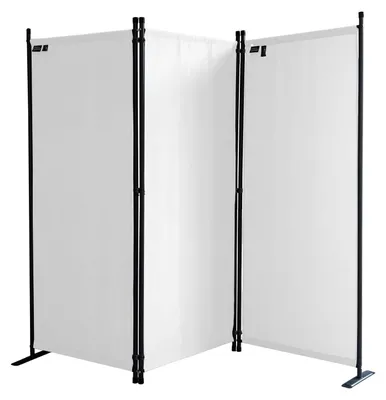 Productafbeelding van Kamerscherm paravent - 3 panelen - 170 x 165 cm - Wit - Opvouwbaar - Voor binnen en buiten