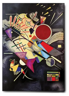Produktbild von Giallobus - Schwarze Begleitung - Vassily Kandinsky - 70L x 100W cm - Bild - Leinwand mit Standardrahmen