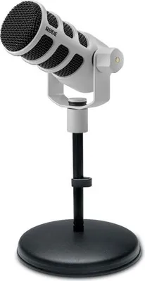 Produktbild von Rode Mikrofon Podmic USB Weiss mit Tisch-Stativ