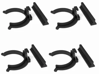 Produktbild von Fußleistenhalterungen, kompatibel mit IKEA Faktum, Set mit 4 Halterungen und Schiene