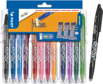 Produktbild von Pilot FriXion Ball, Nachfüllbar, Schwarz, Blau, Grün, Pink, Violett, Violett