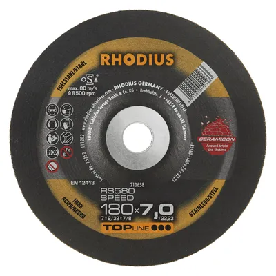 Produktbild von Rhodius 210658 RS580 SPEED Schruppscheibe gekröpft 180 mm 22.23 mm 1 St.