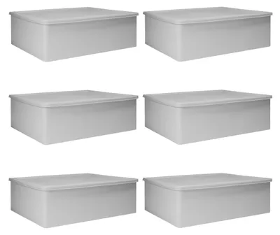 Produktbild von Set aus 6 Kunststoff-Aufbewahrungsboxen mit Fächern