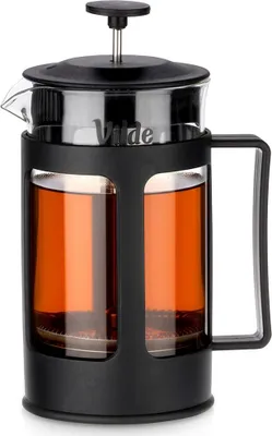 Obrázok produktu pre Vilde | Kávovar - 600 ml - zo skla - čierny matný - na kávu a čaj - french press
