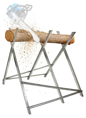 Produktbild von Bituxx Sägebock Holzsägebock mit Stammhalter Haltezacken Klappbock klappbar bis Ø26 cm max.150kg 80x82x82 cm MS-19411