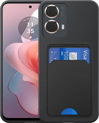 Obrázek produktu pro Vhodné pro Motorola Moto G Power 2024 Pouzdro na telefon s držákem karet TPU - Flexibilní zadní kryt Pouzdro ze silikonu TPU s přihrádkou na karty - černé - Smartphonics