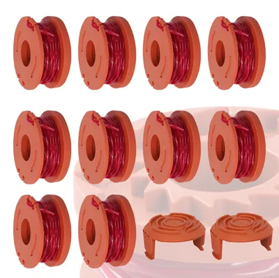 Produktbild von 10 Spulen + 2 Kappen Trimmerfadenspule Ersatzspule für Trimmerfaden