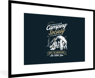 Produktbild von MuchoWow® MuchoWow® Gerahmtes Poster Zelt - Camping - Vintage 90x60 cm - Poster mit zchwarzem Bilderrahmen - Wanddekoration - Fotos